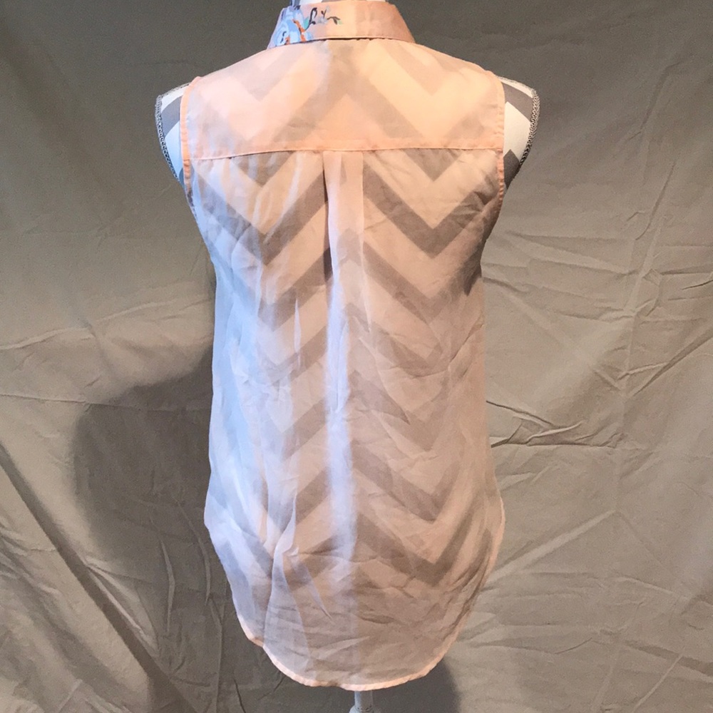 Tank top button down w sheer back - Picture 3 of 5